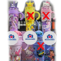 Paquete de 10 Termos personajes cabecera y tapa con agarradera 40 oz