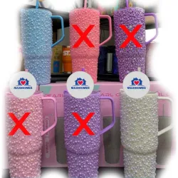 Paquete de 10 Termos plásticos perlas con agarradera