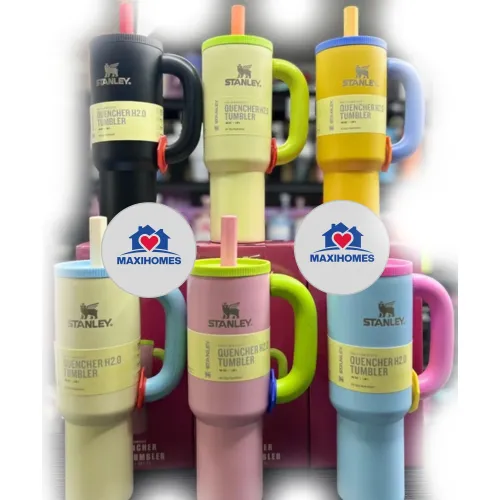 Paquete de 10 Termos Stanley macaron pastel con agarradera 40 oz