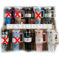 Paquete de 10 Termos Stanley mármol acrílico con agarradera 40 oz