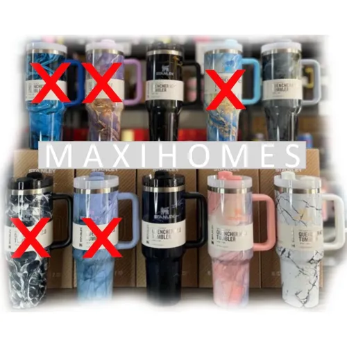 Paquete de 10 Termos Stanley mármol acrílico con agarradera 40 oz