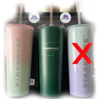 Paquete de 10 Vasos Starbucks verde lilo bicolor Paquete de 10 Vasos Starbucks verde lilo bicolor